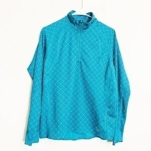L.L. Bean Quarter Zip Pullover Long Sleeve Lightweight Sweatshirt Medium Teal